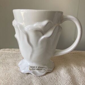 (2) Tulip White Ceramic Mugs
